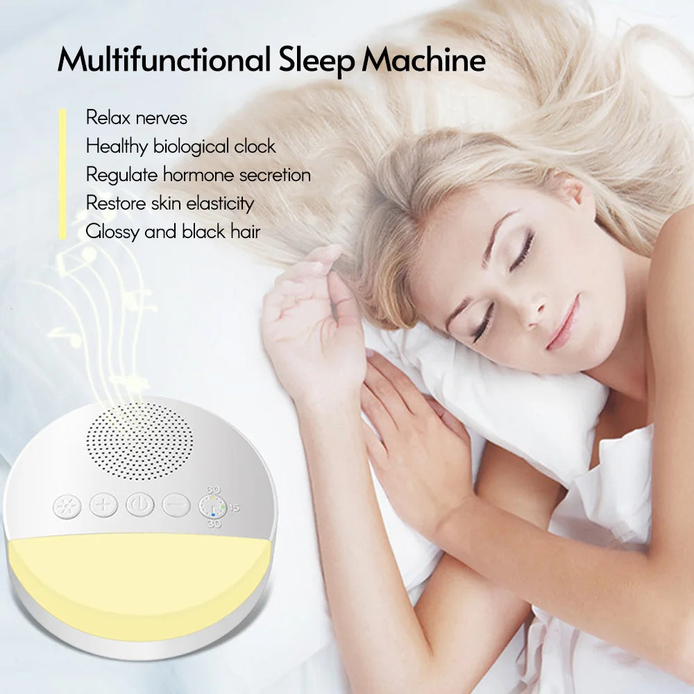 Baby White Noise Machine with Night Light – USB Rechargeable Sleep Sound Machine