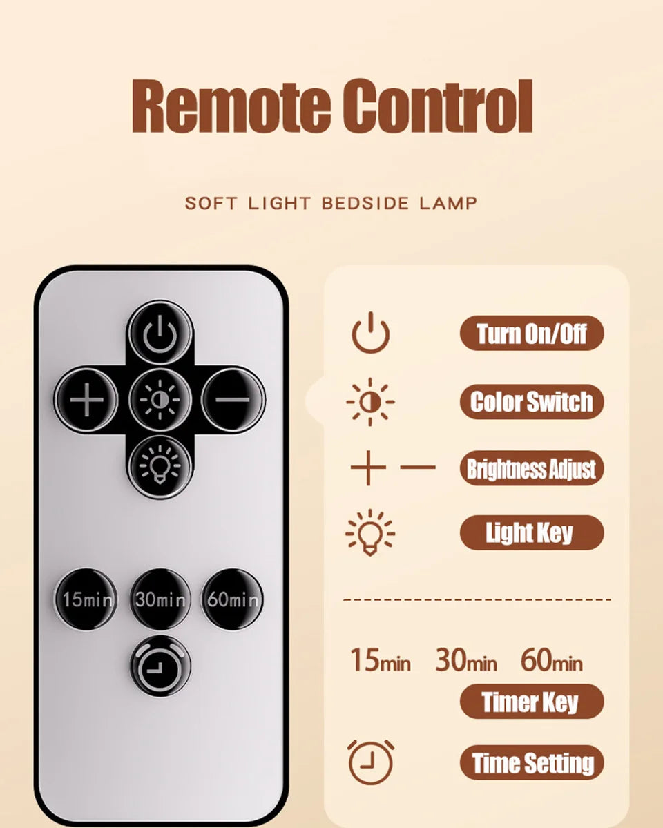 DreamGlow™ Rechargeable Touch Night Light – 3 Colour Modes