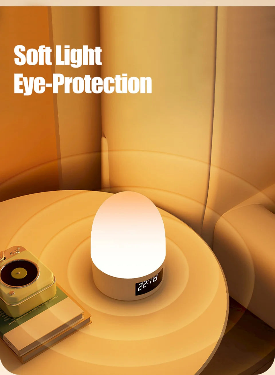 DreamGlow™ Rechargeable Touch Night Light – 3 Colour Modes
