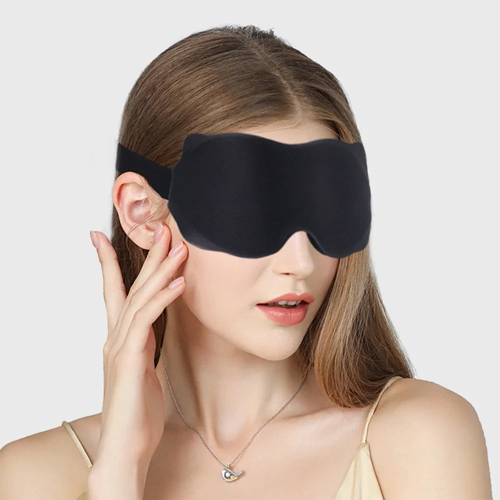 3D Contour Sleep Mask – Total Blackout Eye Mask with Adjustable Strap