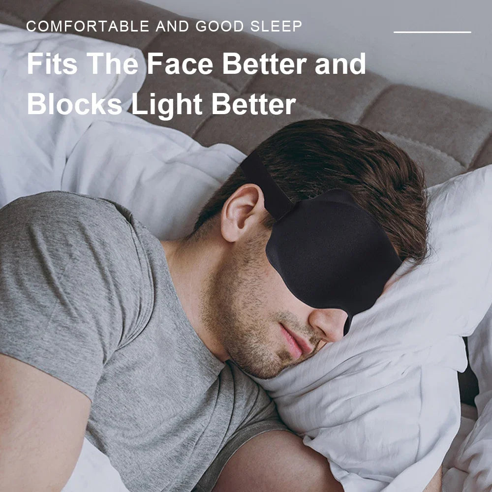 3D Contour Sleep Mask – Total Blackout Eye Mask with Adjustable Strap