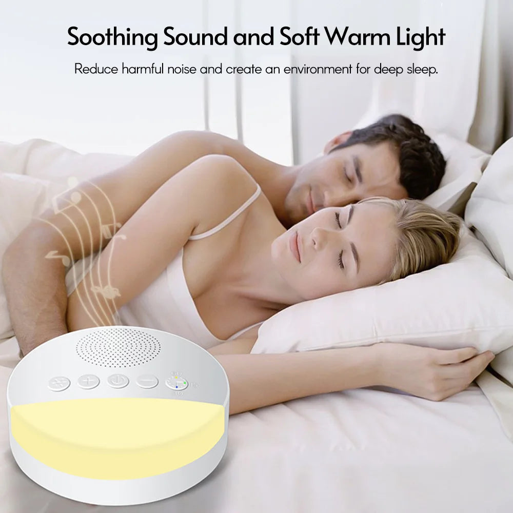 Baby White Noise Machine with Night Light – USB Rechargeable Sleep Sound Machine
