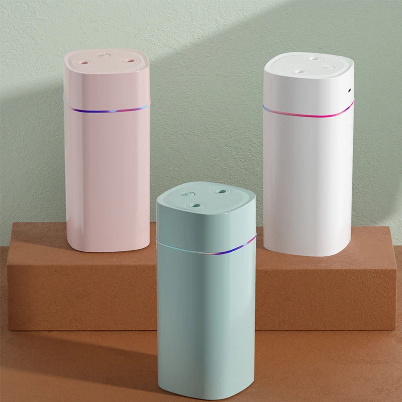 600ml Dual Nozzle USB Humidifier with 7-Colour Ambient Light