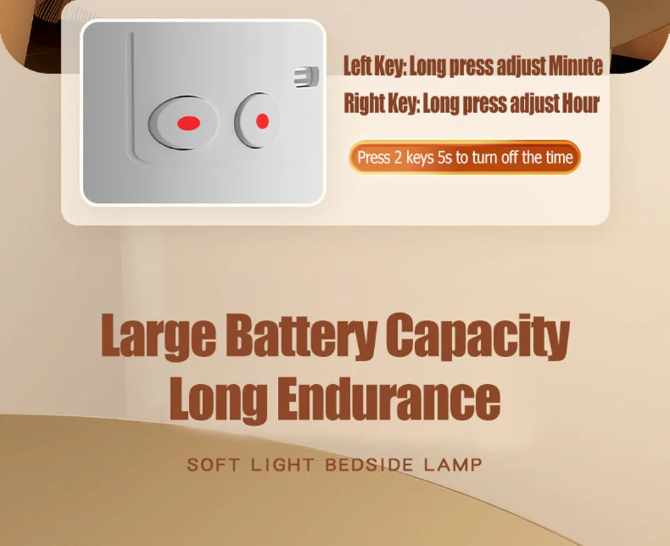 DreamGlow™ Rechargeable Touch Night Light – 3 Colour Modes