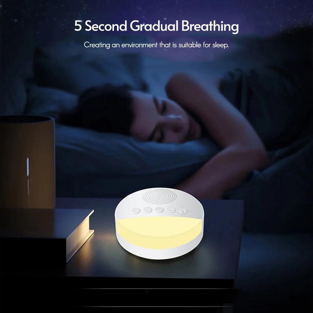 Baby White Noise Machine with Night Light – USB Rechargeable Sleep Sound Machine