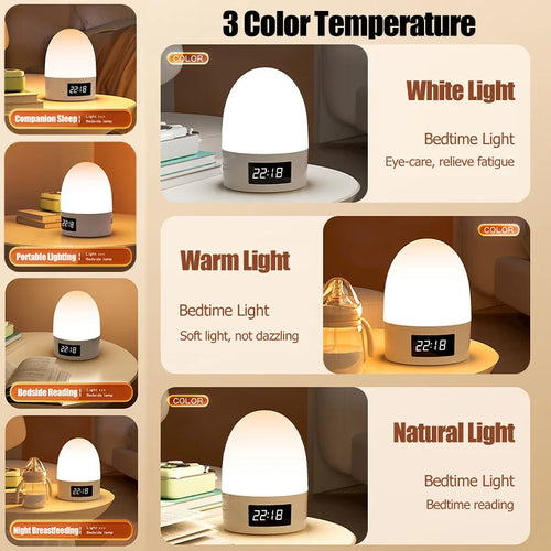 DreamGlow™ Rechargeable Touch Night Light – 3 Colour Modes