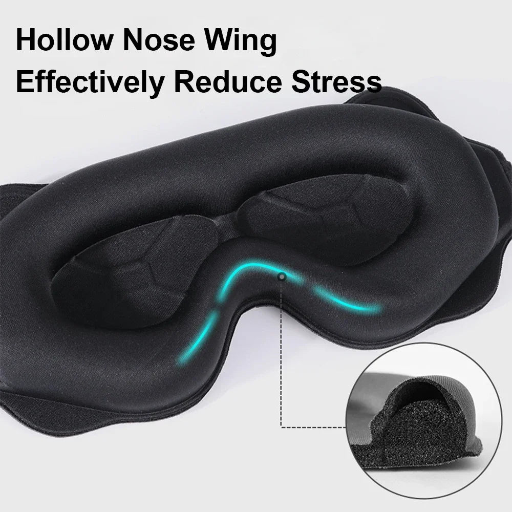 3D Contour Sleep Mask – Total Blackout Eye Mask with Adjustable Strap